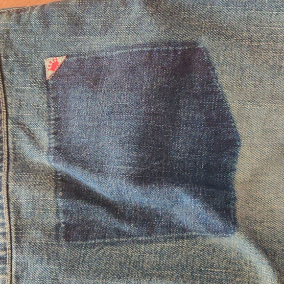 Dex Demin Jean Skirt with side slits Dark and Fading - Picture 4 of 6